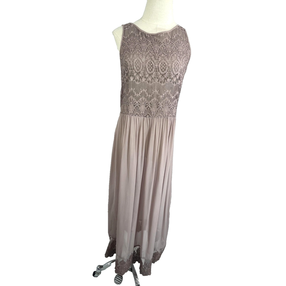 Sundance Silk Maxi Dress XS‎ Sleeveless Lace Sheer Coastal Romantic - Picture 2 of 14
